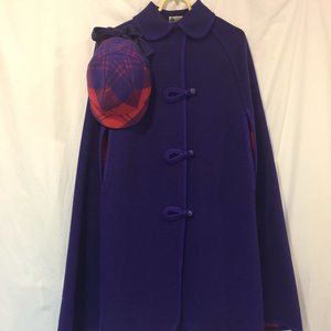 Wetherall 1960s Vintage  Reversible Wool Cape/Hat